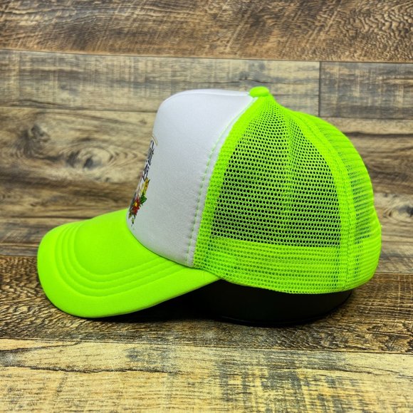 Colt 45 Spicoli Mens Trucker Hat Neon Green Snapback Fast Times At Ridgemont Cap - Picture 4 of 8